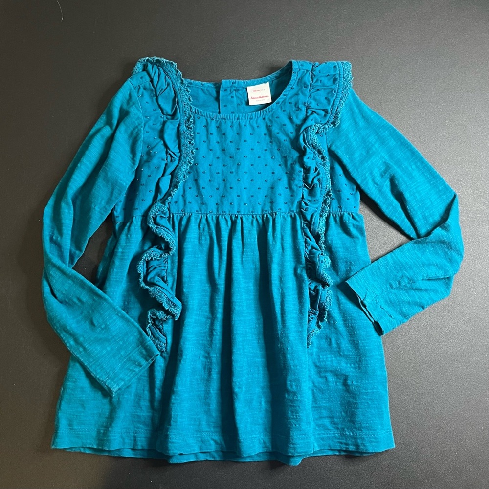 Hanna Andersson Dark Teal Long Sleeved Tunic Top Size 8